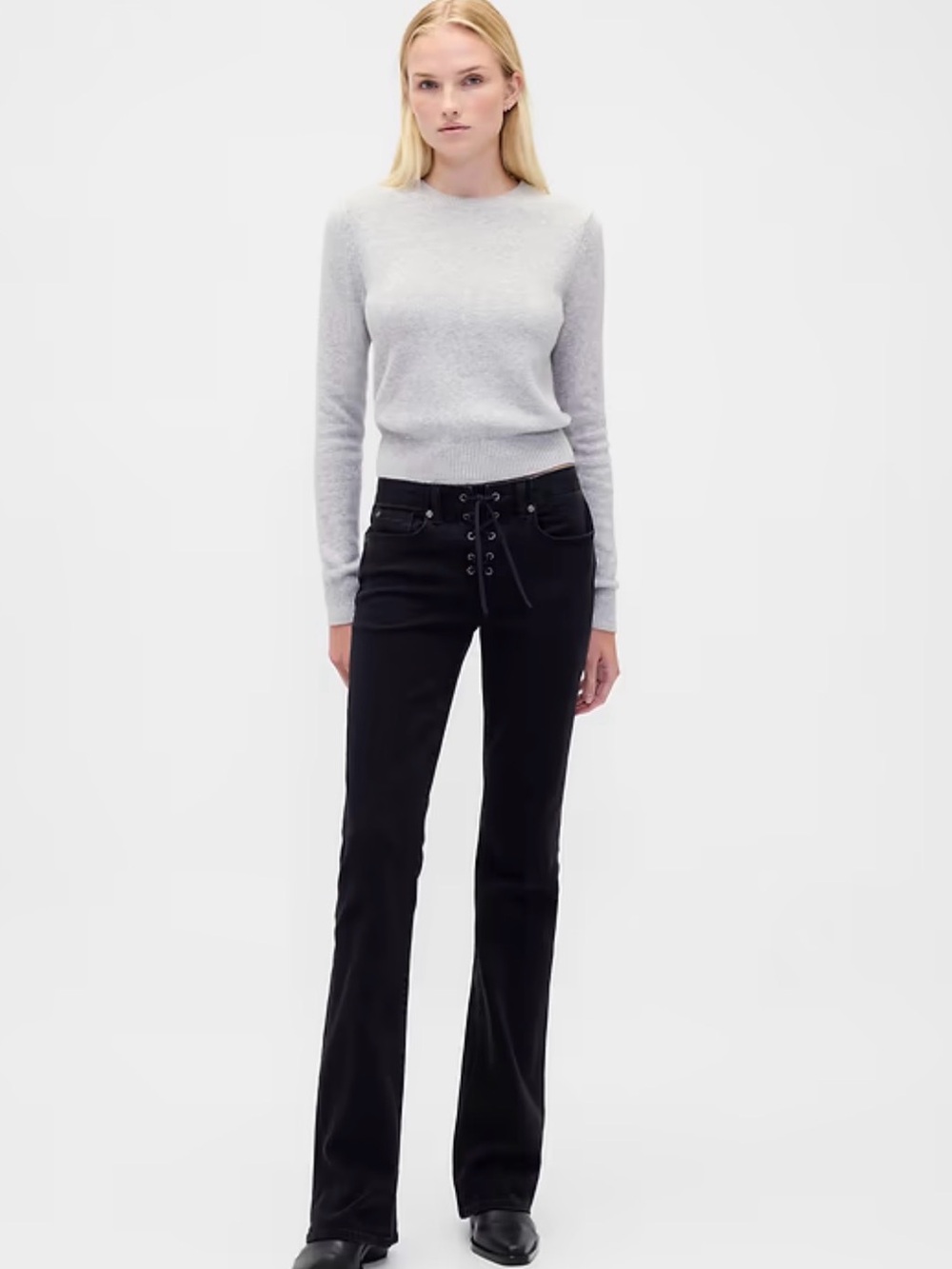 BNWT GAP Long and lean lace-up black jeans